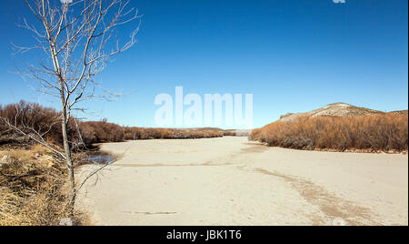 Essiccato Rio Grande in Texas USA Foto Stock