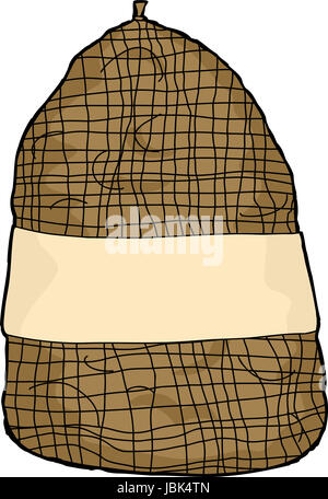 Cartoon isolato del sacco di patate con etichetta vuota Foto Stock