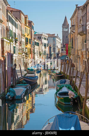 Venezia, Italia - 13 Marzo 2014: Fondamenta Giardini street. Foto Stock