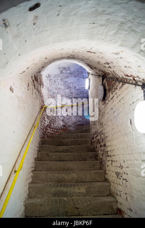 Casemate tunnel, Harwich Redoubt, costruito 1808-1811, Harwich, Essex, Inghilterra Foto Stock