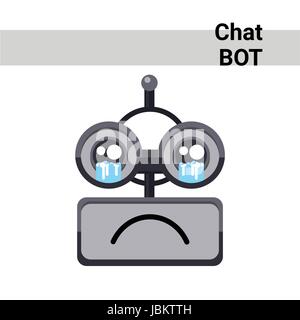 Cartoon faccia Robot grido emozione Chat Icona Bot Illustrazione Vettoriale