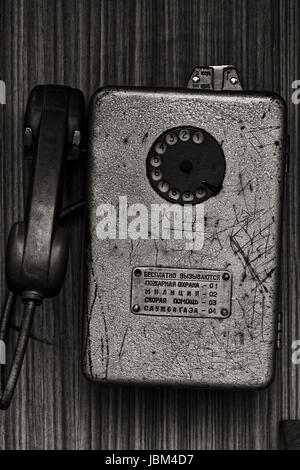 Foto vecchie Taksofon, telefono automatico, Foto Stock