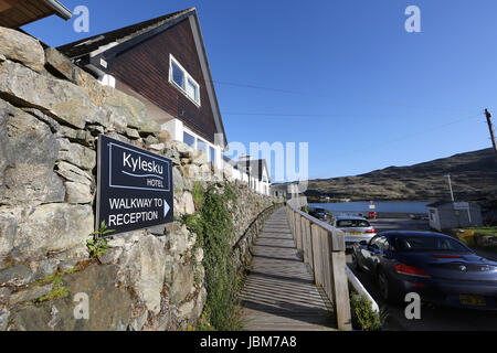 Kylesku Hotel nelle Highlands scozzesi sulle rive di Loch Glendhu Scozia sulla costa nord 500 route Foto Stock