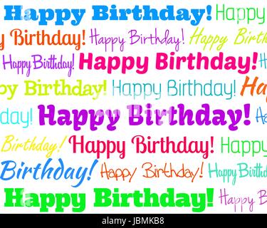 Happy Birthday - raccolta raggruppata di diversi testi Happy Birthday Illustrazione Vettoriale