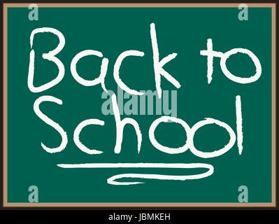 Si torna a scuola - Lavagna con le parole "Si torna a scuola" scritto su di esso Illustrazione Vettoriale