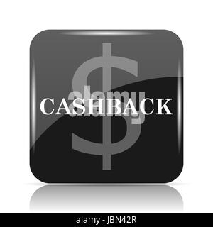 Cashback icona. Pulsante Internet su sfondo bianco. Foto Stock