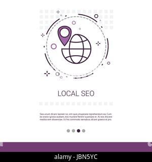 Seo locale Keywording Search Web Banner con spazio di copia Illustrazione Vettoriale