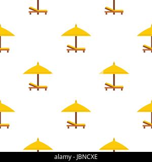 Panca e ombrello pattern sfondo senza soluzione di continuità in uno stile piatto ripetere illustrazione vettoriale Illustrazione Vettoriale