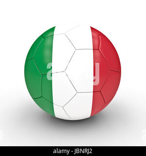 Pallone da calcio bandiera italiana 3d rendering immagine Foto Stock