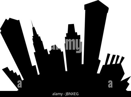 Cartoon silhouette skyline della città di Baltimora, Maryland, Stati Uniti d'America. Illustrazione Vettoriale