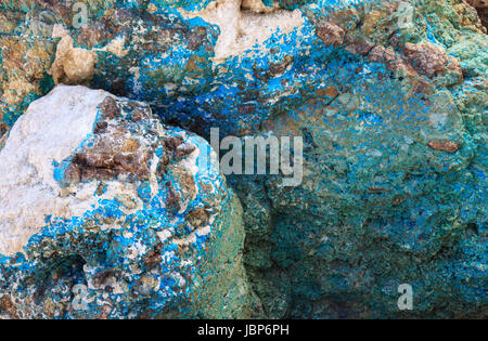 Malachite e piccole quantità di azurite in rocce Foto Stock
