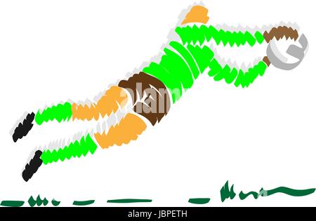 Vettore - disegno astratto soccer portiere - isolato su sfondo Foto Stock