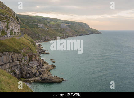 Costa del Great Orme di testa, un promontorio e nella riserva naturale del Galles del Nord Foto Stock