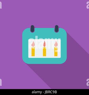 Icona Calendario. Vettore di piana relativa icona con lunga ombra per il web e applicazioni per dispositivi mobili. Esso può essere utilizzato come - il logo, il pittogramma, icona, una infografica eleme Illustrazione Vettoriale