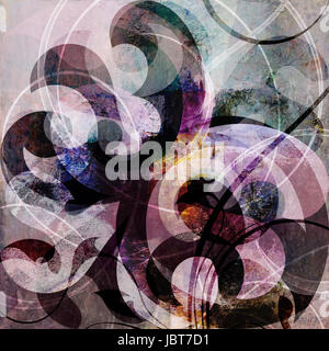 Abstrakte malerei im mixed-media-stil Foto Stock