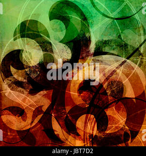 Abstrakte malerei im mixed-media-stil Foto Stock