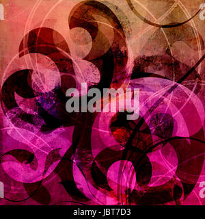 Abstrakte malerei im mixed-media-stil Foto Stock