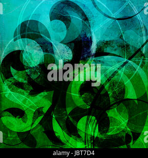 Abstrakte malerei im mixed-media-stil Foto Stock