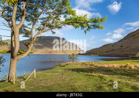 La mattina presto vista di acqua Crummock Foto Stock