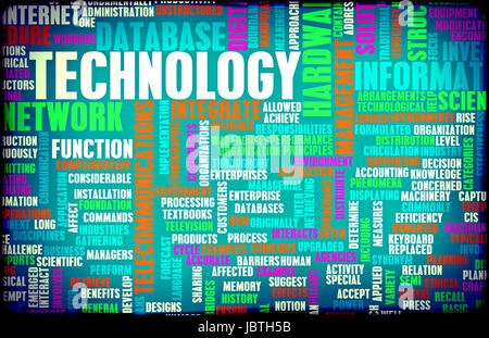 Concetto di tecnologia come una parola astratta arte Cloud Foto Stock
