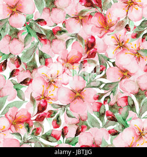 Modello di acquerello fiori sakura Foto Stock