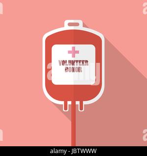 La donazione di sangue in borsa. Uno stile piatto illustrazione vettoriale Illustrazione Vettoriale