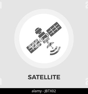L'icona del satellite vettore. Icona piatta isolata su uno sfondo bianco. Modificabile file EPS. Illustrazione Vettoriale. Illustrazione Vettoriale
