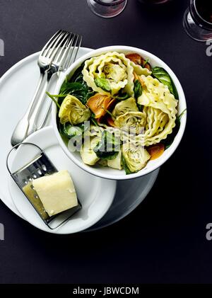 Mafaldine con verdure Foto Stock