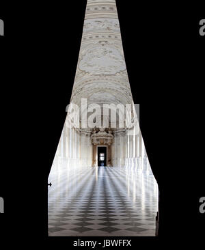 Dettaglio della Galleria di Diana a Venaria, Italia. Luxury Palazzo reale interno Foto Stock