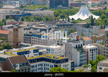 Vista aerea di Berlino, Kreuberg - skyline di Berlino dal di sopra Foto Stock