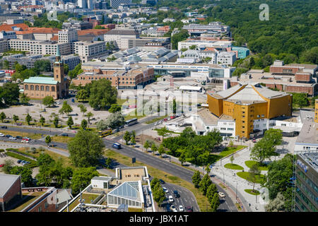 Berlino, Germania - 9 giugno 2017: vista aerea sul Berliner Philharmonie, una sala da concerto a Berlino, Germania. Foto Stock