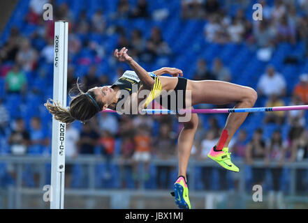 Alessia Trost compete nel salto in alto al Golden Gala,IAAF Diamond League, lo Stadio Olimpico,Roma 8 Giugno 2017 Foto Stock