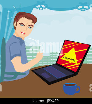 Errore 404 - Bug del computer sul posto di lavoro Foto Stock