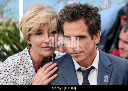 Emma Thompson , Ben Stiller a storie di MEYEROWITZ Photocall durante il settantesimo Cannes Film Festival presso il Palais des Festivals. Cannes, Francia - Domenica 21 Maggio, 2017. Foto Stock