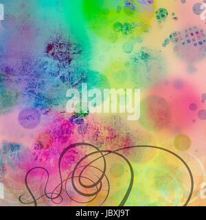 Abstrakte malerei im mixed-media-stil Foto Stock