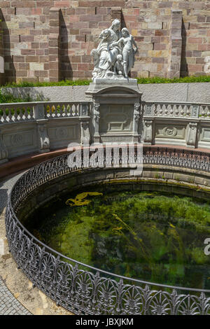 Fonte del Donaubach a Donaueschingen, fonte del Danubio. Germania. Foto Stock