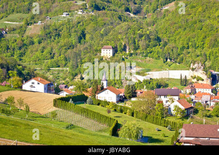 Il verde delle colline della regione di Zagorje, Krapina, Croazia Foto Stock