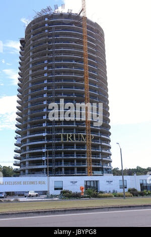 La costruzione di un nuovo Trump Hotel a Punta del Este, Uruguay - Aprile 2017 Foto Stock