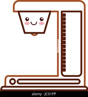 Macchina per caffè kawaii carattere Illustrazione Vettoriale