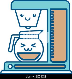 Macchina per caffè kawaii carattere Illustrazione Vettoriale