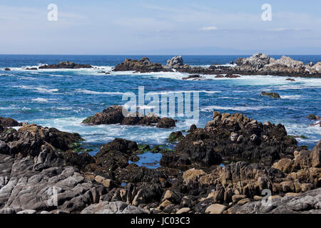 Costa rocciosa della California Centrale - USA Foto Stock