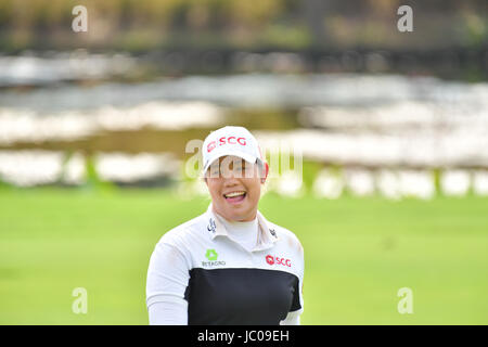 CHONBURI - 26 febbraio : Ariya Jutanugarn di Thaialnd in Honda LPGA Thailandia 2017 al Siam Country Club, Pattaya Old Course on February 26, 2017 in cellule CHO Foto Stock