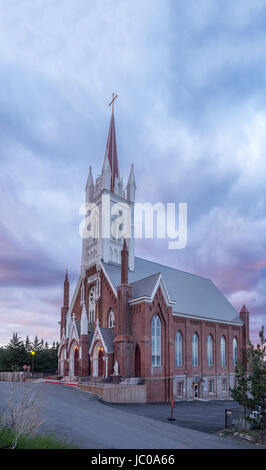 St Mary's in montagna chiesa cattolica nella storica città mineraria di Virginia City, Nevada. Foto Stock