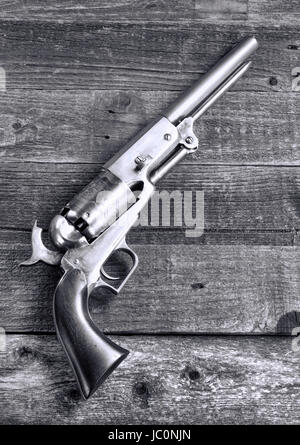 1847 cowboy pistola con una stanza per il tipo in bianco e nero. Foto Stock