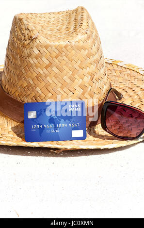 Urlaub im bargeldlos mit Kreditkarte bezahlen Foto Stock