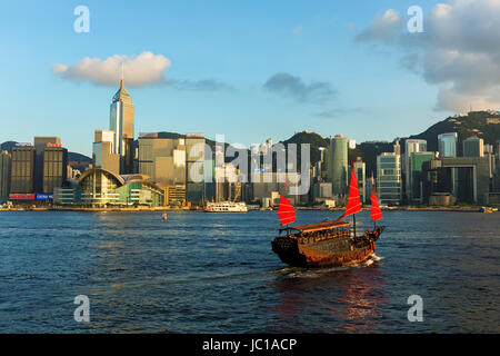 Junkboat in Hong Kong Foto Stock