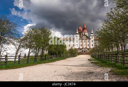 Santuario della Madonna di Pietralba, Nova Ponente, provincia di Bolzano, Italia settentrionale, Europa - XVII-XIX secolo. Foto Stock