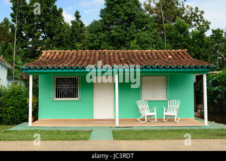 Casa del residente del villaggio di Vinales su Cuba. La Valle de Vinales, Cuba, Pinar del Rio provincia Foto Stock
