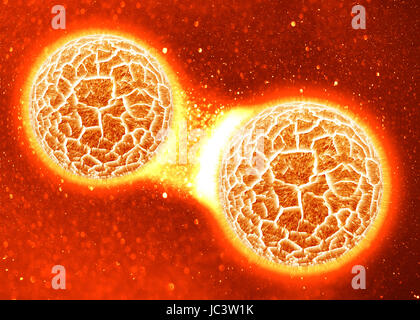 Pianeta simulata esplosione, esplodere fire planet Foto Stock