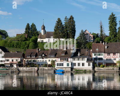 Rhinelake (Rheinsee) in Stein am Rhein, Canton Sciaffusa, Svizzera Foto Stock